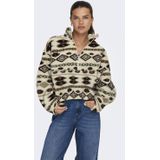 ONLY - ONLJANNE - Schipperstrui - Bruin - Fleece - Aztec Print