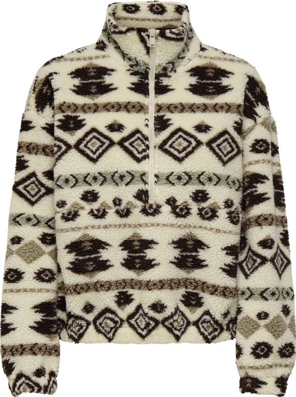 ONLY - ONLJANNE - Schipperstrui - Bruin - Fleece - Aztec Print