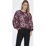 ONLY Trui 'ONLMONTANA'  wijnrood / wit