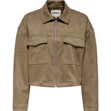 Only - Blazer - Beige - Polyester - Met Ritssluiting en Zakken