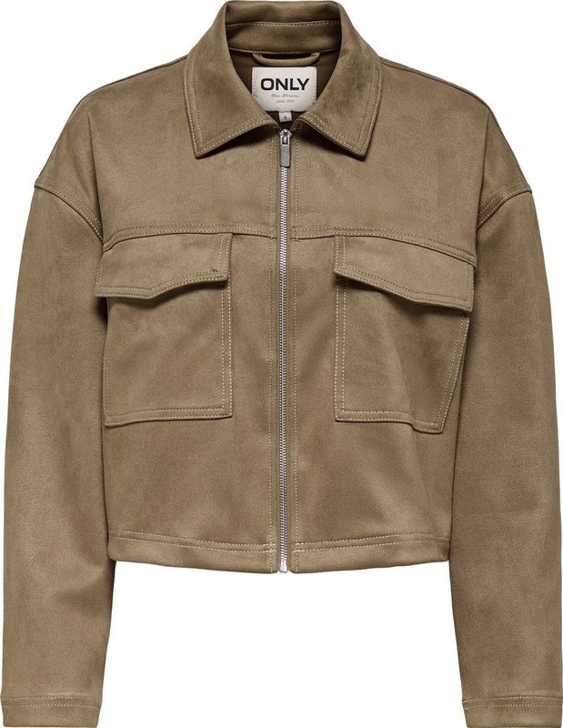 Only - Blazer - Beige - Polyester - Met Ritssluiting en Zakken