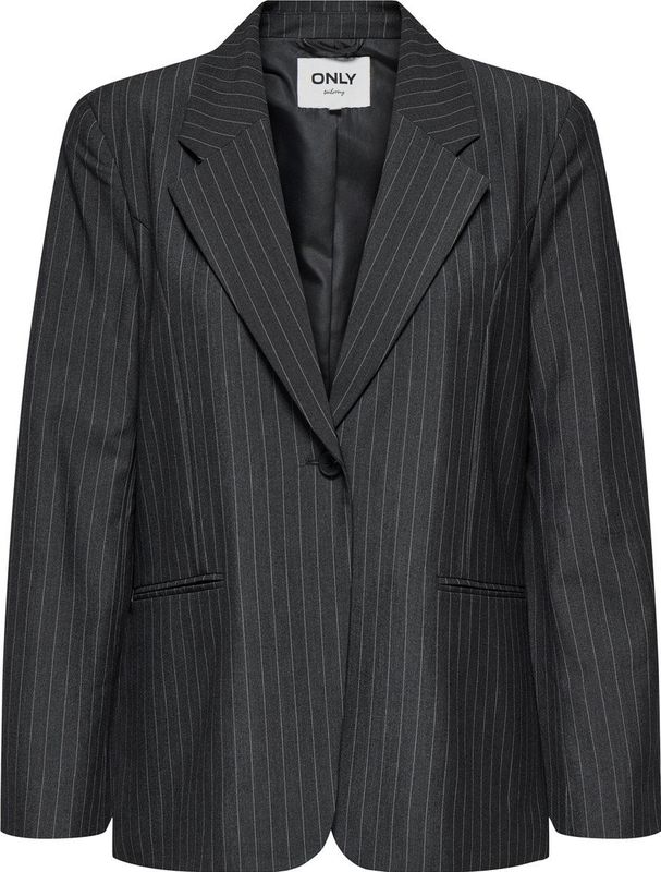 Only - Onlnisa Life Pinst Ovs Blazer - Donkergrijs - Dames