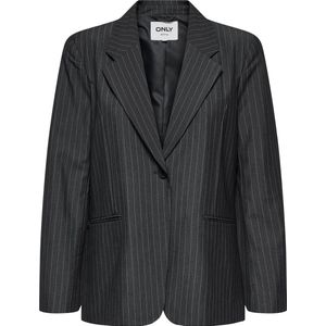 Only - Onlnisa Life Pinst Ovs Blazer - Donkergrijs - Dames