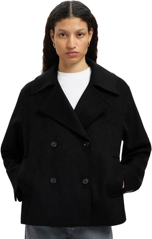 Selected Femme - ALMA - Damesjack - Wolmix - Regular Fit - Effen - Reverskraag