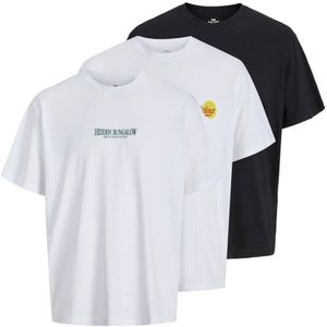 Jack & Jones - JORWOWIE - T-shirt - Zwart/Wit - 3 Pack