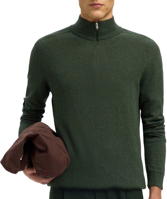 Selected - SLHBERG LS HALF ZIP - Trui - Gemêleerd - 100% Katoen