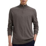 Selected - SLHBERG LS HALF ZIP - Trui - Gemêleerd - Katoen