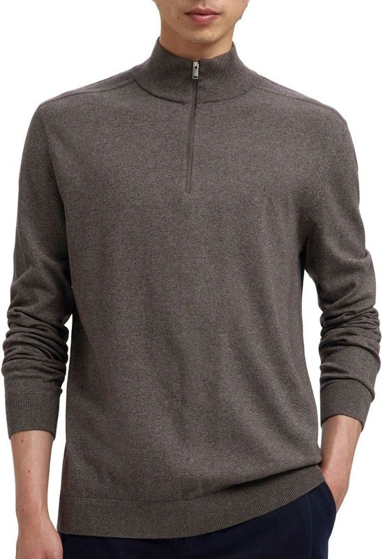 Selected - SLHBERG LS HALF ZIP - Trui - Gemêleerd - Katoen