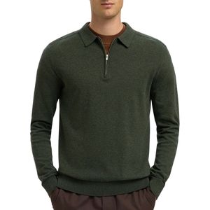 Gebreide Pullover - Polo Hals - Lange Mouwen - Regular Fit - 50% Katoen, 50% Biologisch Katoen