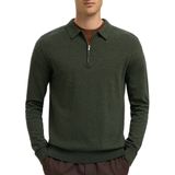 Gebreide Pullover - Polo Hals - Lange Mouwen - Regular Fit - 50% Katoen, 50% Biologisch Katoen