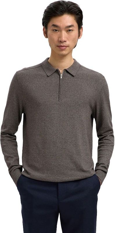 Gebreide Pullover - Polo Hals - Lange Mouwen - Regular Fit - 50% Katoen - 50% Biologisch Katoen