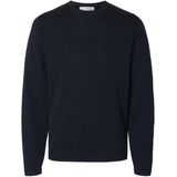 Selected Homme - SLHRAVI LS KNIT STRUCTURE CREW NECK - Trui - Blauw - Regular Fit
