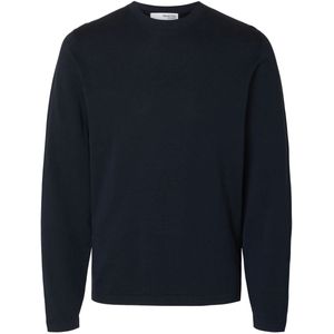 Selected Homme - SLHRAVI LS KNIT STRUCTURE CREW NECK - Trui - Blauw - Regular Fit