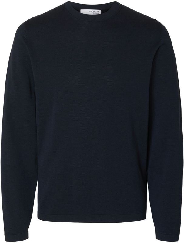 Selected Homme - SLHRAVI LS KNIT STRUCTURE CREW NECK - Trui - Blauw - Regular Fit