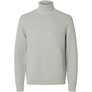 Selected Homme - SLHDANE LS KNIT STRUCTURE ROLL NECK - Coltrui - Grijs - Regular Fit