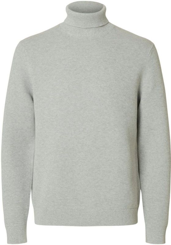 Selected Homme - SLHDANE LS KNIT STRUCTURE ROLL NECK - Coltrui - Grijs - Regular Fit