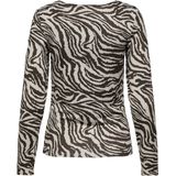 Only - Onllone Aop Two Way Top - T-shirt - Demitasse/Zebra - Dames