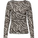 Only - Onllone Aop Two Way Top - T-shirt - Demitasse/Zebra - Dames