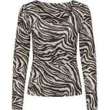 Only - Onllone Aop Two Way Top - T-shirt - Demitasse/Zebra - Dames