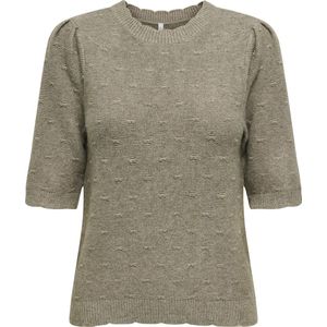 ONLY - Onlkatia ss structure o-neck cc knt - Bruin - Trui