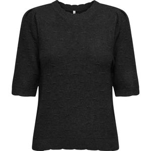 Only - Onlkatia ss structure o-neck cc knt - Zwart - Dames Trui