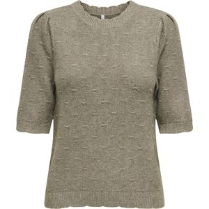 ONLY - Onlkatia ss structure o-neck cc knt - Bruin - Trui