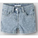 Name It - NmfRose - Shorts - Lichtblauw Denim/Dots - Katoen