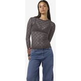 NOISY MAY Nmjudith L/S Lace Top Noos, Charcoal Gray, L