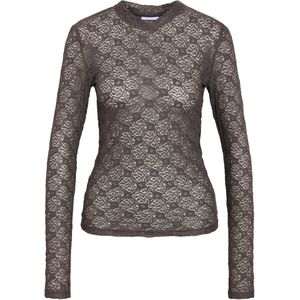 Noisy may T-shirt Nmjudith Lace Top Noos 27034819 Charcoal Gray Dames Maat - L