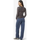 NOISY MAY Nmjudith L/S Lace Top Noos, Charcoal Gray, S