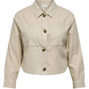 ONLY CARMAKOMA - CARMONICA SHORT JACKET OTW - Leren Jasje - Beige