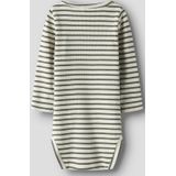 Romper - Verticaal Gestreept - Ribgebreid - Lange Mouwen - Drukknoopsluiting