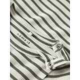 Romper - Verticaal Gestreept - Ribgebreid - Lange Mouwen - Drukknoopsluiting