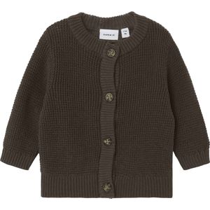 Gebreide Cardigan - Wafelpatroon - O-hals - Lange Mouwen - Knoopsluiting