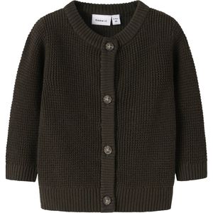 Gebreide Cardigan - Wafelpatroon - O-hals - Lange Mouwen - Knoopsluiting