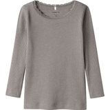 Name It - NMFKAB LS TOP NOOS - Shirt - Satellite - 57% Katoen, 38% Modaal, 5% Elastaan