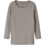 Name It - NMFKAB LS TOP NOOS - Shirt - Satellite - 57% Katoen, 38% Modaal, 5% Elastaan