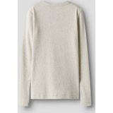 Top - Gestreept - Ribgebreide Stof - Ronde Hals - Lange Mouwen - Regular Fit