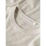 Top - Gestreept - Ribgebreide Stof - Ronde Hals - Lange Mouwen - Regular Fit