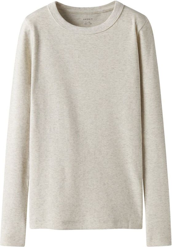 Top - Gestreept - Ribgebreide Stof - Ronde Hals - Lange Mouwen - Regular Fit