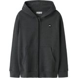 Cardigan - Groen - Geborstelde Sweatstof - Hoodie met Kangoeroezak