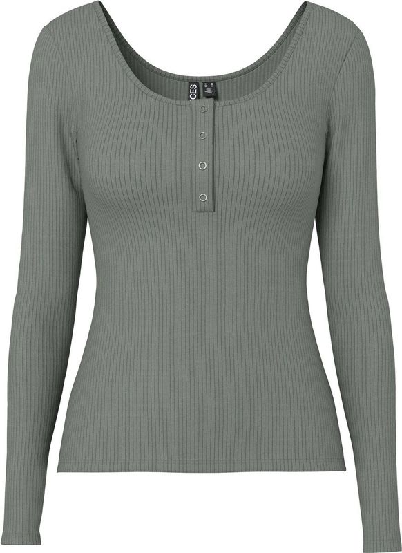 Pieces - KITTE - Slim Fit Shirt - Katoenmix - Lange Mouwen