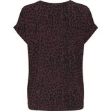 Only - ONLMOSTER - T-shirt - Tawny Port - Korte Mouwen - Animal-print - Loose Fit - Viscosemix