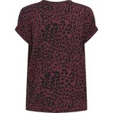 Only - ONLMOSTER - T-shirt - Tawny Port - Korte Mouwen - Animal-print - Loose Fit - Viscosemix