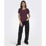 Only - ONLMOSTER - T-shirt - Tawny Port - Korte Mouwen - Animal-print - Loose Fit - Viscosemix