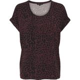 Only - ONLMOSTER - T-shirt - Tawny Port - Korte Mouwen - Animal-print - Loose Fit - Viscosemix
