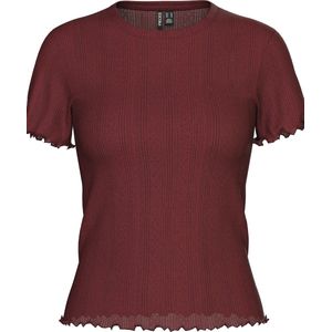 Pieces - Marie - T-shirt - Effen - Katoen - Slim Fit