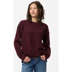 pieces - PCMALOU LS O-NECK CUTLINE KNIT NOOS - Gebreide Trui - Tawny Port