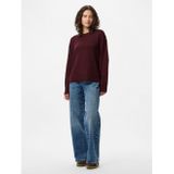 pieces - PCMALOU LS O-NECK CUTLINE KNIT NOOS - Gebreide Trui - Tawny Port