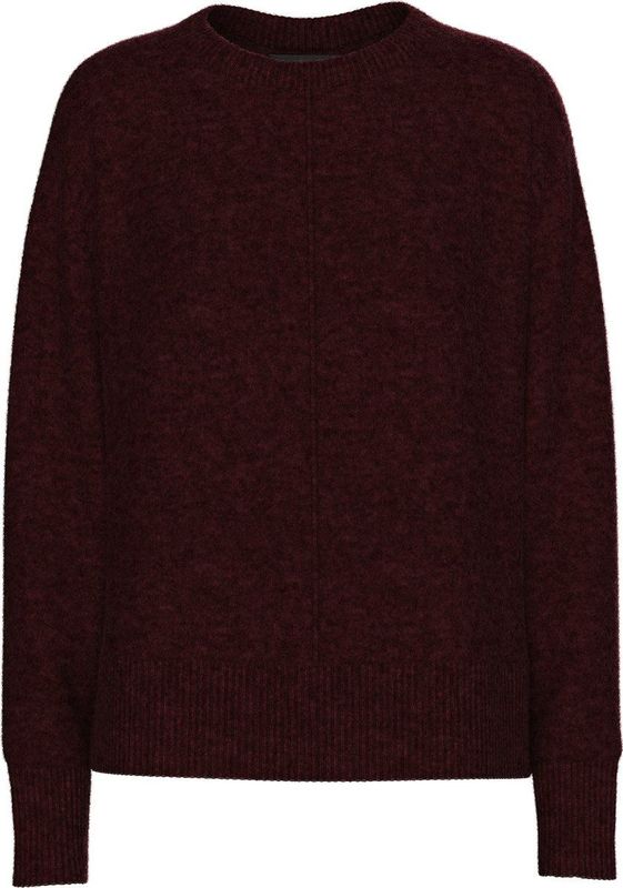 pieces - PCMALOU LS O-NECK CUTLINE KNIT NOOS - Gebreide Trui - Tawny Port